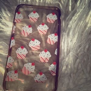 Pink Cupcake clear IPhone 6s Plus case
